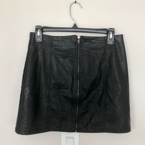 Black Faux Leather High Waisted Mini Skirt Size 6